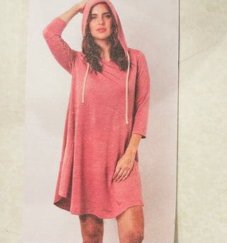 Simply Noelle Hooded Dress Salmon S/M