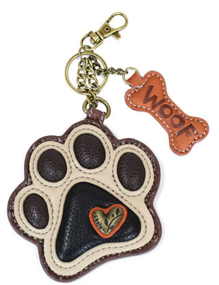 Chala Key Fob/Coin Purse Paw Print Ivory 806