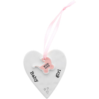 Pavilion Ceramic Keepsake Heart Baby Girl