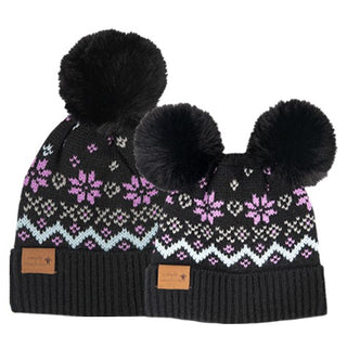 Simply Southern Mommy & Me Beanie Set Sweater Black