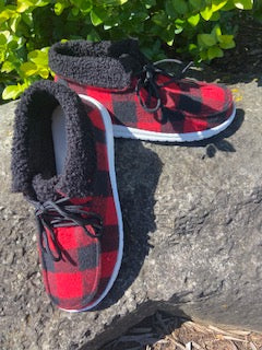 Gypsy Jazz Mighty Red Black Fleece Lined High Top Booties