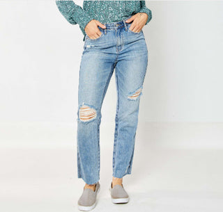 Judy Blue High Waist Rigid Magic Destroy Straight 88736