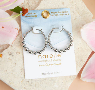 Howard's Narelle Waterproof Bubble Hoop Earrings Silver