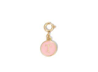 My Fun Colors Charm Pink Enamel Initial Gold T