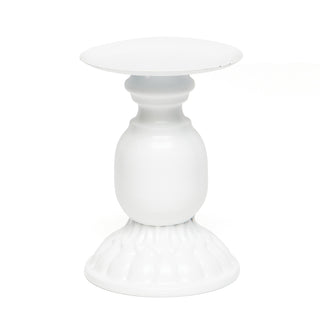 Metal White Candleholder, 5.5”