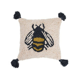 Hook Pillow w/Bee & Tassels