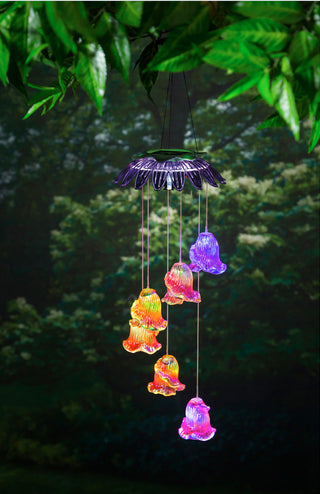 Purple Flowers Color Changing Solar Decor