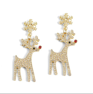 Whispers Holiday Rudolph Reindeer Earrings Gold WN004707