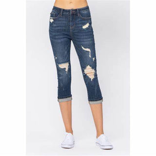 Judy Blue High Waist Distressed Capri 88211 Size 1
