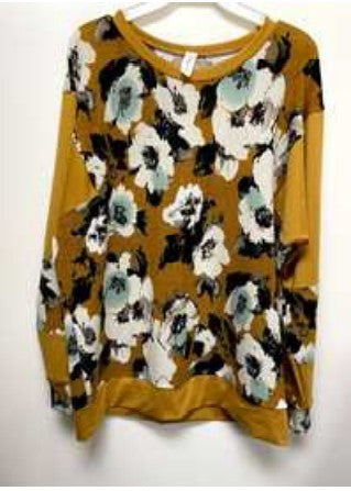 Sew in Love Floral Long Sleeve Crew Small