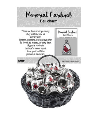 Memorial Cardinal Bell Charms in a Basket