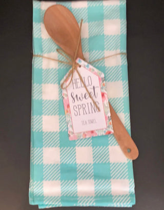 Spring Tea Towel w/Wooden Spoon