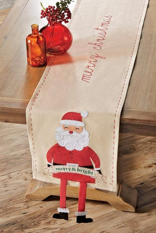 Mudpie Christmas Dangle Leg Runner Santa