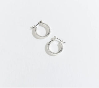 Ear Sense Pattern Silver Hoop Earring