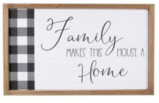 Tabletop Family Sign w/Plaid Design