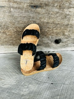 Corkys Iced Tea Black Metallic Sandal