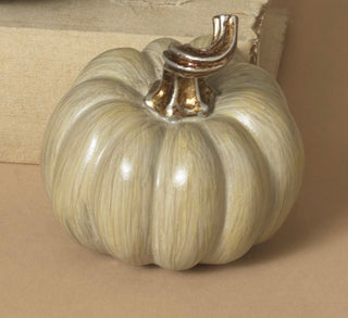 Small Taupe Resin Pumpkin