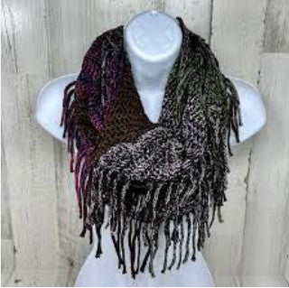 Mirabeau Coldwater River Multi Color Infinity Scarf with Fringe
