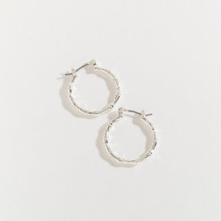 Shiny Silver Round Click Hoop Ear Sense