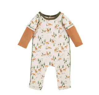 Mudpie Deer Print Waffle 1 Piece