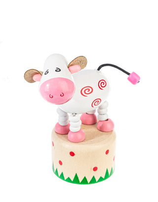 Push Puppet White Cow