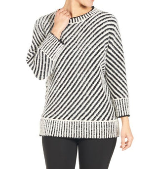 Coco + Carmen Jester Crewneck Sweater White and Black 2139056