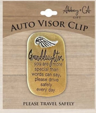 Drive Safely Visor Clip Granddaughter