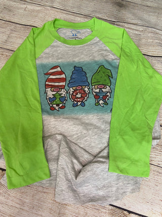 Luckybird Christmas Gnome Raglan T-shirt