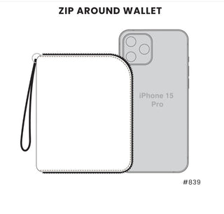 Chala Zip Around Wallet Highland Cow Green Stripe 839