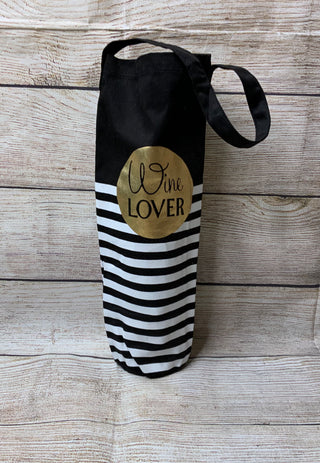 Striped Wine Bag