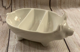 Ceramic White Pig Dish