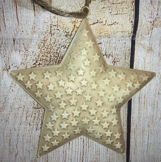 Ivory Metal Star Ornament