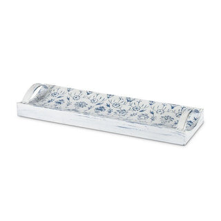 White & Blue Metal Embossed Tray Small