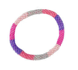 Simply Southern Bead Bangle Pink Purple Color Block