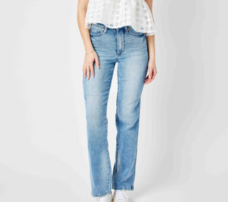 Judy Blue HW Tummy Control Contrast Wash Straight 88794