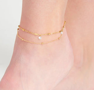 Howard's Narelle Waterproof Dainty Multi Row Anklet Gold