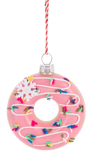 Glass Donut Ornament Pink
