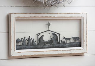 Nativity Scene Wood Frame Decor