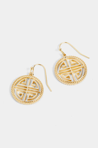 Whispers Labyrinth Crest Earrings Gold WN004771