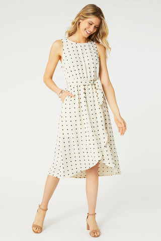 Coco+ Carmen Charlotte Swiss Dot Tank Dress w/Tie Buttercream Polka Dot