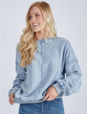Simply Southern Drop Shoulder Pullover Leona Denim
