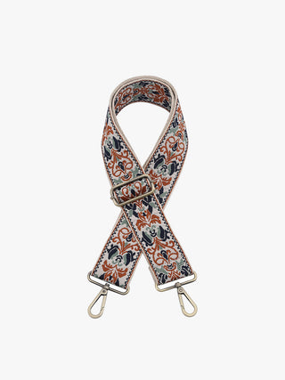 Jen & Co Adjustable Guitar Strap Boho Vine Camel/Navy/Teal