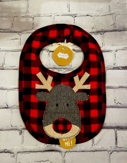 Mudpie Reindeer Open Mouth Bib