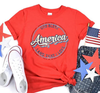 Midwest Tees Retro God Bless America Tee