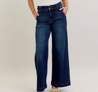 Judy Blue HW Trouser Wide Leg Short Inseam 82678