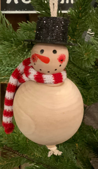 Wood Snowman Ornament