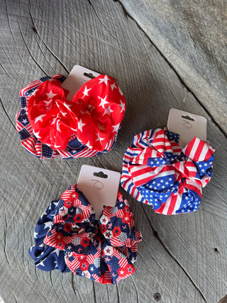 American Flag Hair Scrunchies Set of 2