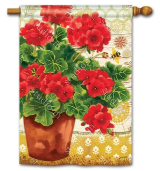 Potted Geraniums Standard Flag