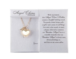 Gold Heart Angel Chime Necklace
