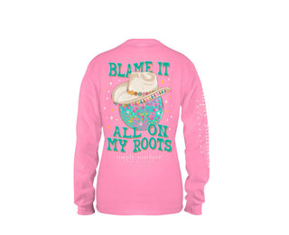 Simply Southern Long Sleeve T Shirt Roots Flamingo